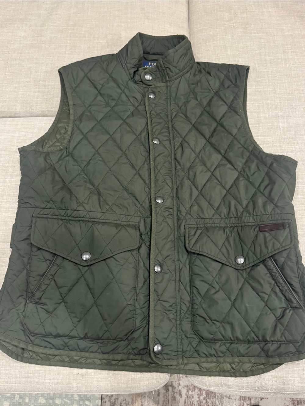 Ralph Lauren Quilted Olive Green Vest